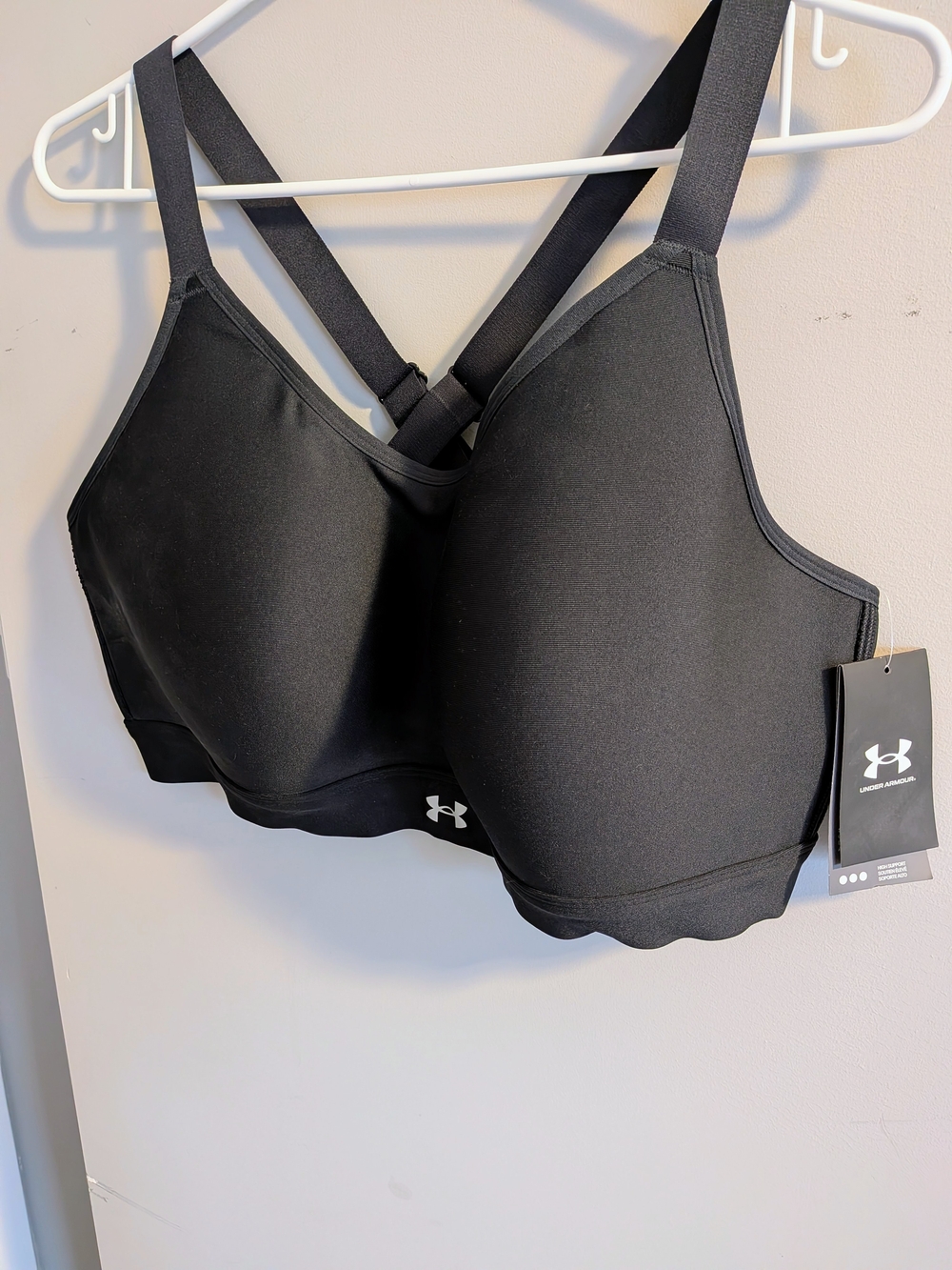 Under Armour Black Padded Cross-Back High Support Sports Bra